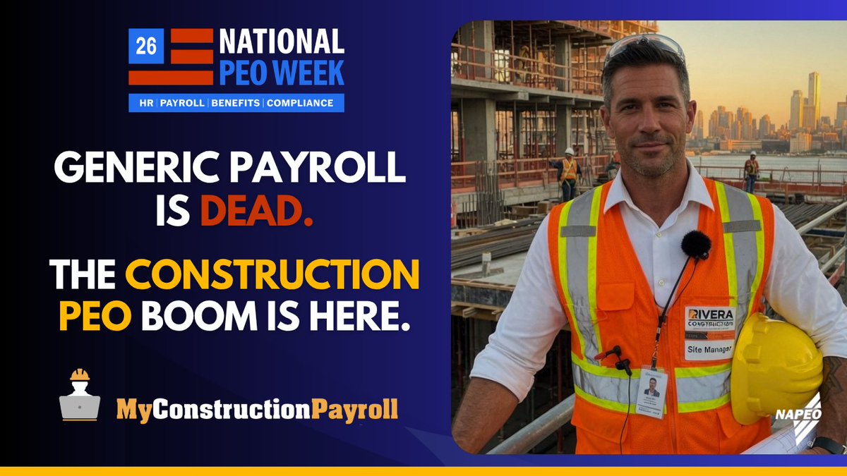 MyContractorPay's tweet photo. CONTRACTORS: Stop risking your margins on generic payroll software built for retail.

With massive public works portal updates hitting the region, the construction PEO boom is here. Secure your co-employment risk shield today.

Book Your Pre-Audit Call:  https://t.co/ZFPhQvmctp https://t.co/PlfX86fBHY