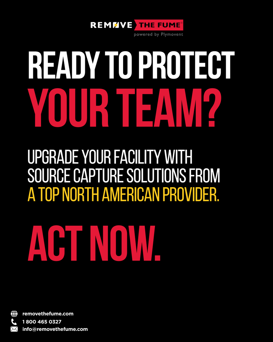 removethefume's tweet photo. Your welders breathe it every single shift.

The difference between a shop with extraction and one without is invisible, until the health consequences aren't.

Ready to protect your team? Act now.

🔗 https://t.co/0SRovu8g60 https://t.co/1gp60eWmkR