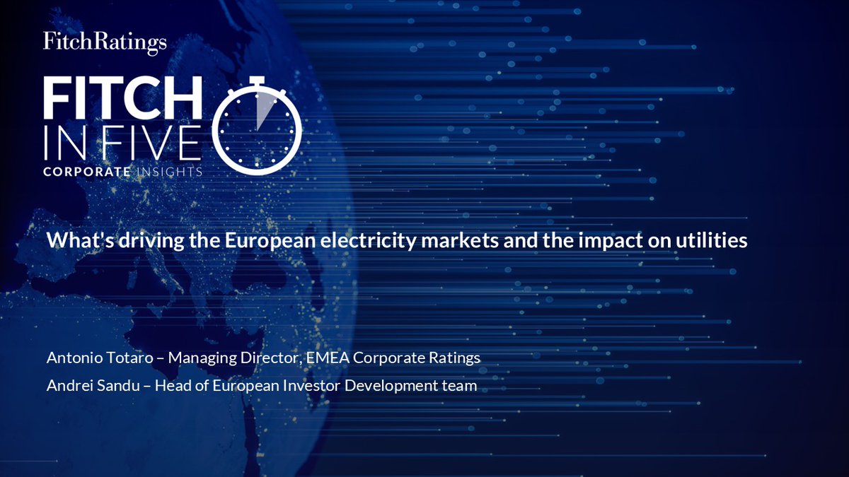 FitchRatings's tweet photo. Explore how #geopolitical tensions are driving recent volatility in #European #electricity prices, and whether accelerating electrification could push power prices higher longer-term, in this latest episode of #FitchRatings #FitchInFive.
Listen now: https://t.co/8iMG0OEGE0 https://t.co/XKCOcEhVJq
