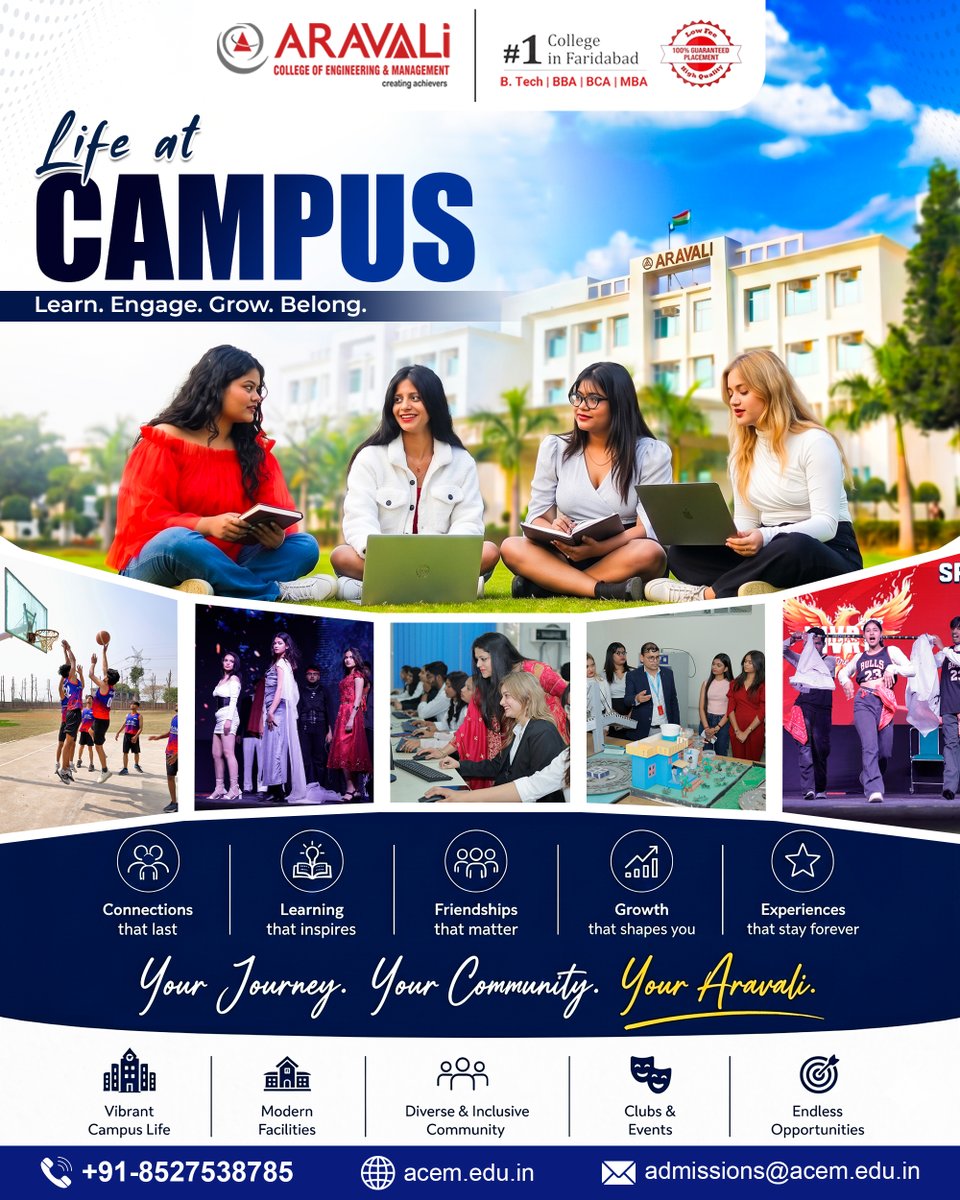 acem2008's tweet photo. Campus life that inspires, friendships that last, and opportunities that shape your future
At Aravali College of Engineering &amp; Management, every day is a step towards success and unforgettable memories

[Campus Life, Student Life, Engineering College, ACEM India, Aravali College] https://t.co/lptbWdYlns