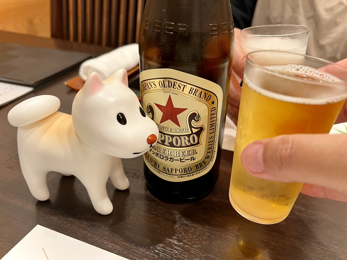 祝2歳✨🍻 #銀印本舗 #ソフビいぬギンちゃん