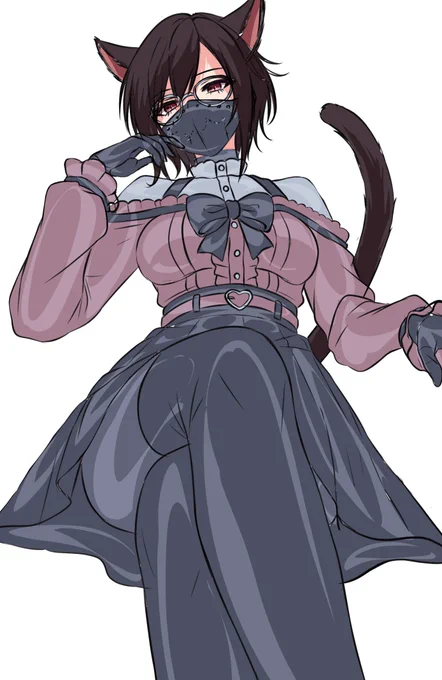 次Skeb予定(ラバー地雷系猫耳魔導士)