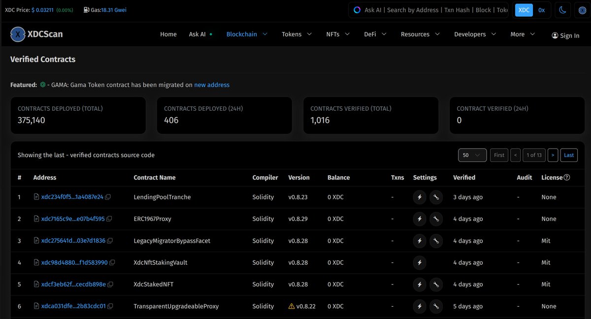 OpenScan_Ai's tweet photo. Before trusting a contract…
verify it. ✅

XDCScan explorer powered by @OpenScan_Ai, lets you inspect contract details, transactions &amp; interactions — all in one place.

Explore smart contracts 👇
https://t.co/vGkIlkT1vX

#Security #Blockchain #XDCNetwork https://t.co/Rv5hyH2ZdM