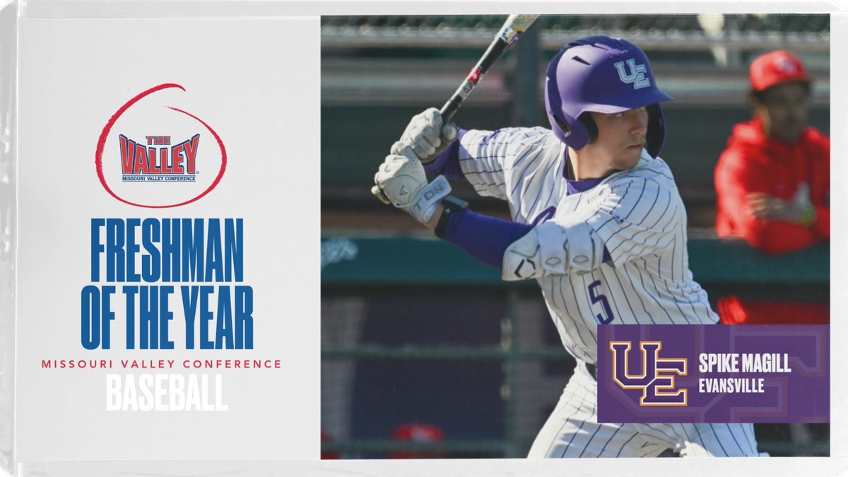 MVCsports's tweet photo. ⚾️ Freshman of the Year ⚾️

🏆 Spike Magill @UEAthleticsBASE 

#TheValleyRunsDeep https://t.co/tjc3JgqIYy