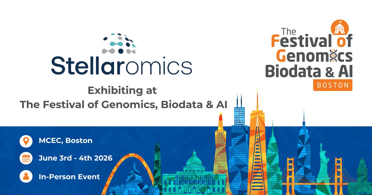 stellaromics's tweet photo. Find us at Booth 30 at the Festival of Genomics, Biodata, &amp; AI to discuss how 3D spatial multi-omics on Pyxa can advance drug discovery and precision medicine.

Plan ahead for a 1:1 discussion about 3D applications for your specific research question: https://t.co/GyNql9JDHE https://t.co/rj4HVU7gd5