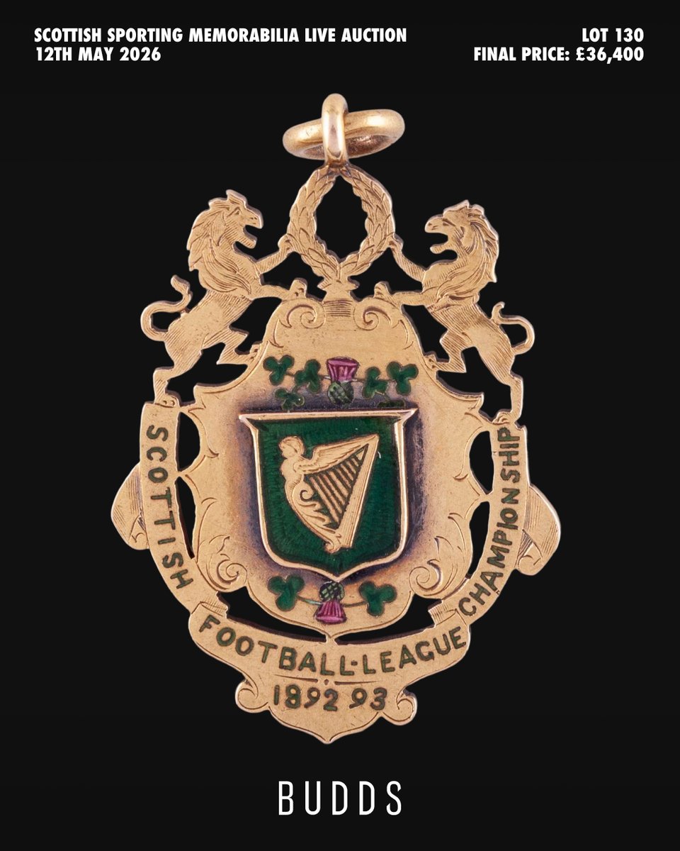 buddsauctions's tweet photo. 🏴󠁧󠁢󠁳󠁣󠁴󠁿 Willie Maley's medal, Celtic's first ever Scottish League Championship, 1892-93 - £36,400

🏴󠁧󠁢󠁳󠁣󠁴󠁿William "Bill" Struth's 9ct gold, Rangers Scottish League Championship, 1927-28 - £4,420

🏴󠁧󠁢󠁳󠁣󠁴󠁿James Richmond's 9ct gold, Partick Thistle Glasgow Dental Hospital Cup, 1928 - £4,160

🏴󠁧󠁢󠁳󠁣󠁴󠁿Iain Ferguson's No.7 Dundee United match-worn shirt, 1987 UEFA Cup Final - £3,900

Scottish Memorabilia Auction highlights.
Own Your Passion.

🔗 https://t.co/28f9Z9pBhP

#ScottishFootball #FootballMemorabilia #BUDDS #OwnYourPassion