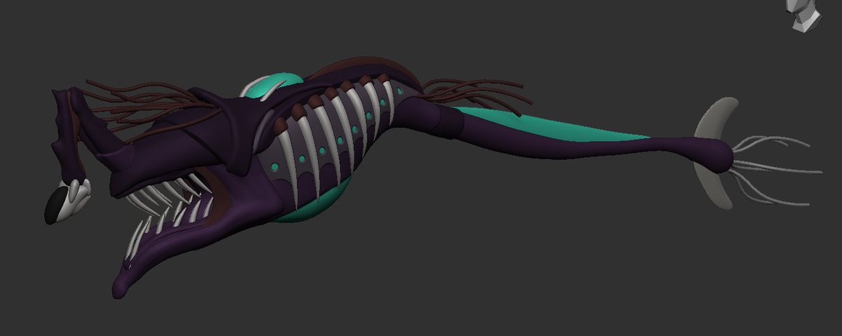 Aari_002's tweet photo. Quick wip of my current project, been obsessing over subnautica 2 so i wanted to make a custom leviathan. #zbrush #subnautica #3dart https://t.co/ubWFWuEZIg