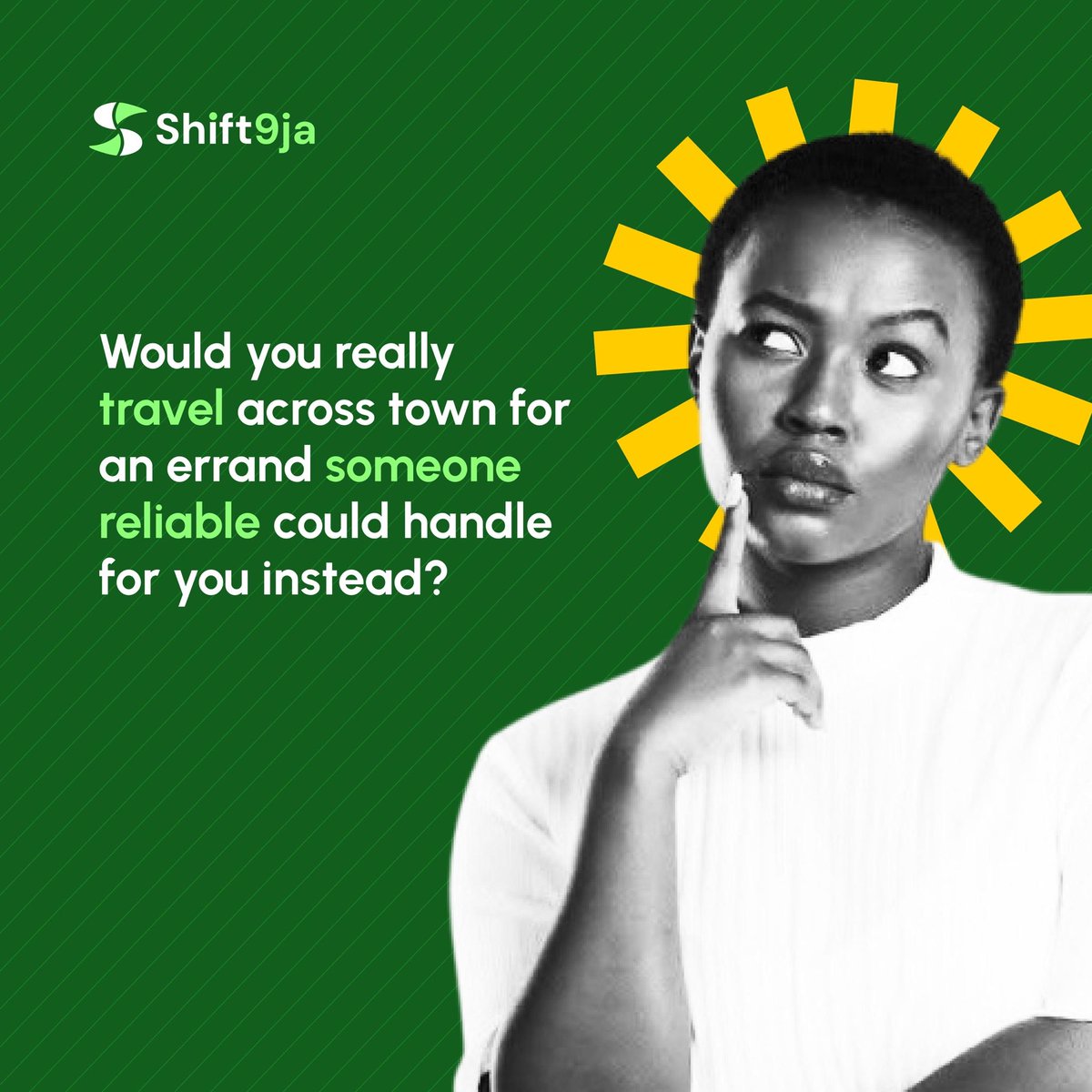Shift9ja's tweet photo. Name one errand you’ve been putting off because of the distance , We’ll show you exactly what to do with it! .. shift 9ja is launching June to take so many things off your plate!🚀🇳🇬

#shift9ja #errandappinnigeria #busylife #runningerrands #makinglifeeasier https://t.co/HehBQ71Pg3