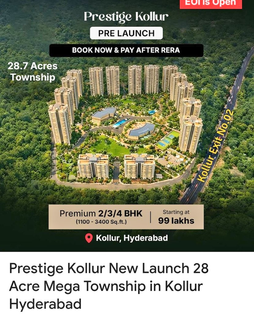 DailyFood2126's tweet photo. #HyderabadRealEstate
#HyderabadProperties
#PrestigeGoldenGrove
#LuxuryLiving
#GatedCommunity
#HyderabadHomes
#InvestInHyderabad
#WestHyderabad
#PremiumApartments
#RealEstateIndia https://t.co/zJR1rfzgle