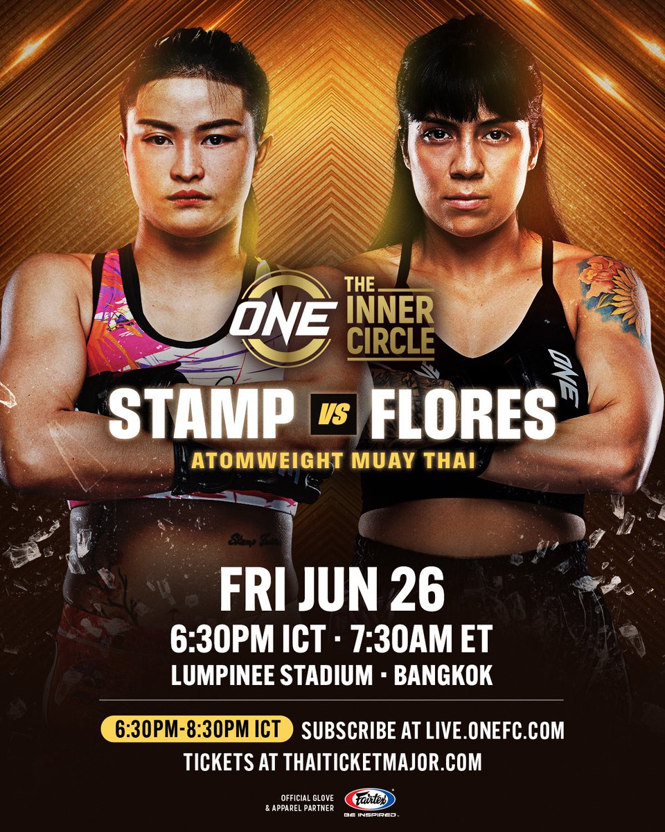 _FightRecord's tweet photo. 🚨 Stamp Fairtex 🇹🇭 returns to Muay Thai 🤩🔥

She faces Cynthia Flores in an Atomweight Muay Thai clash on #TheInnerCircle on June 26. ✅ https://t.co/o4MQHDFiij