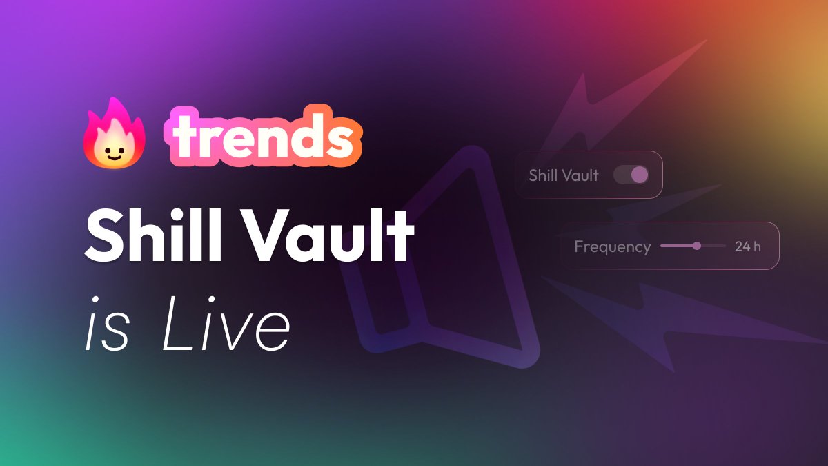trendsdotfun's tweet photo. Introducing Shill Vault.

In light of the launch of 索拉拉電波 (Sound of Solana), we are giving away Shill Vault rewards to top X posts about the podcast in the next 72 hours.

How it works:

1. To qualify for the rewards, quote retweet this post. In your quote retweet, be sure to include $索拉拉電波 + the guests (maybe some founders?) or the content (maybe some equity perps?) you'd like to hear next on the podcast 索拉拉電波

2. Make sure you go to the token page (see the page link in the thread) and submit your X post under the "Community" section on the page

3. In the next 72 hours, every 6 hours max 4 winners with the top performing X posts submitted correctly will win from the prize pool

Come promote 索拉拉電波 and win some Shill Vault rewards in the next 3 days!