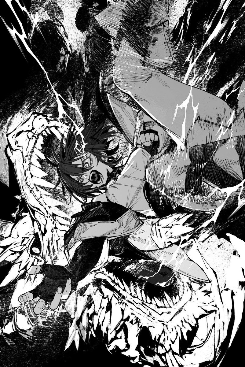unrefle's tweet photo. 昏式 龍也著
 『カラテ魔女地獄変 雷の章』 
表紙、挿絵を担当させていただきました。

少女達の意地と血飛沫とカラテが炸裂する血湧き肉躍る(物理)バイオレンス百合です。

 是非お読みください。 https://t.co/xk2h8J7XYR