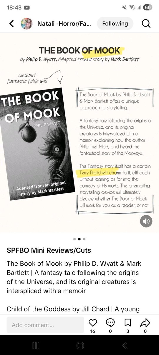 Philmaker5's tweet photo. The Book of Mook has left the building! Or the #SPFBO at least. Was fun and inspiring being part of such a great selection of reads. Thanks all! https://t.co/2A4mtEoMey