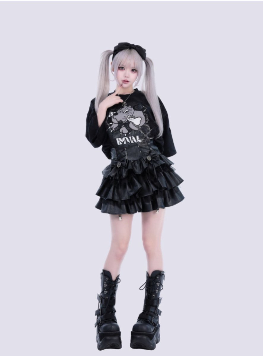 🖤IMVAL×GALFY🖤 Doll Dog Damaged TEE-BLK