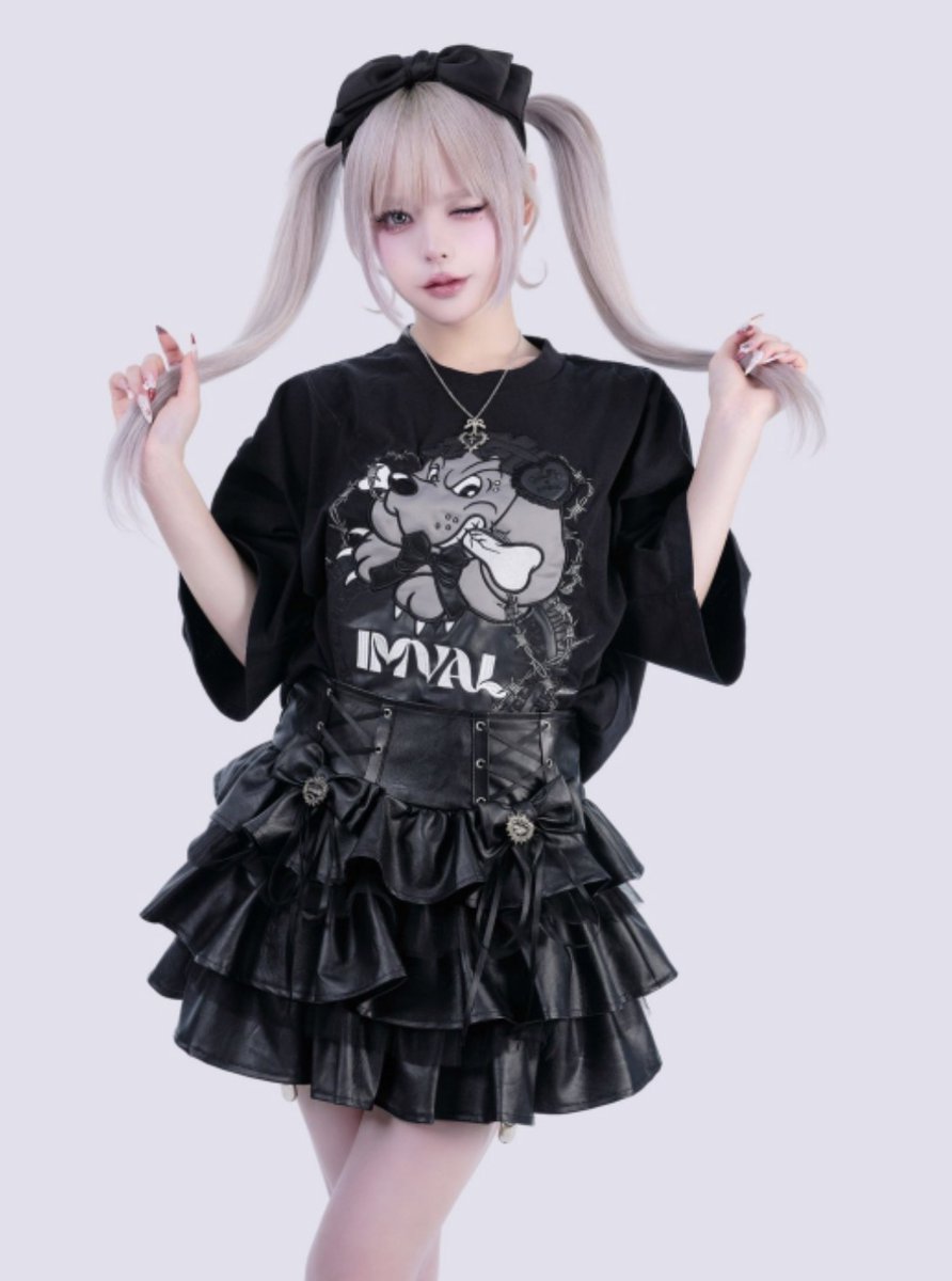 🖤IMVAL×GALFY🖤 Doll Dog Damaged TEE-BLK
