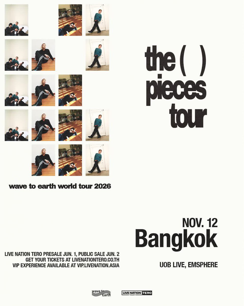 Asianlink_ent's tweet photo. จะกี่ครั้ง ก็ยังต้องดู! #wavetoearth ประกาศเวิลด์ทัวร์ ‘the piece tour’

📆  12 พ.ย 69
🏟️  ยูโอบี ไลฟ์
🎟️  จำหน่ายบัตร : 1-2 มิ.ย 69
📲  ทาง : https://t.co/UgcH2XMMFf / https://t.co/hc0BvIPFqD
 🏷️  รายละเอียด: @livenationth https://t.co/5JzwMcsu0m