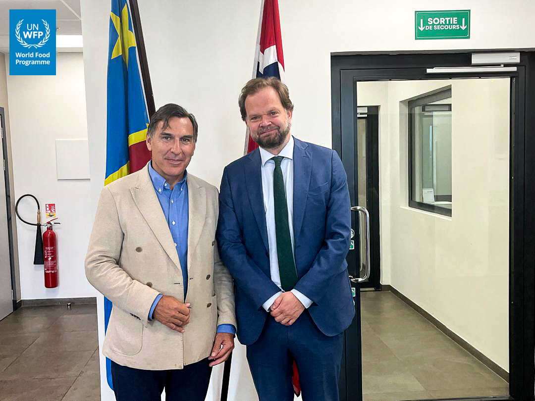 WFPDRC's tweet photo. 🇨🇩 In the face of rising humanitarian needs in eastern DRC, strong partnerships matter more than ever.

@WFP's CD David Stevenson met H.E. Mr. Bjørn Klouman Bekken, 🇳🇴Ambassador, reaffirming a trusted partnership and Norway’s continued support for impactful #HumanitarianAction. https://t.co/NSkYNqTAiO