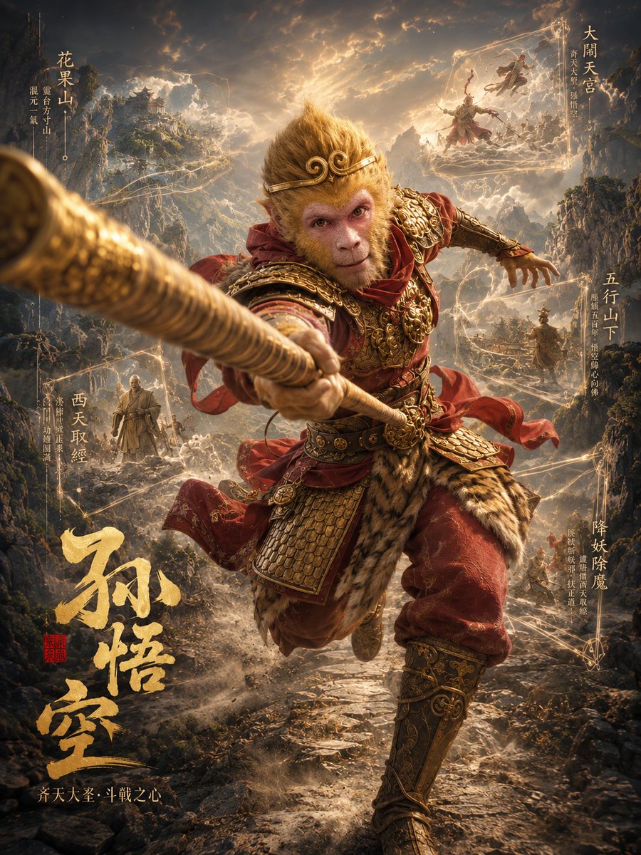 Sun Wukong Epic Fantasy Poster