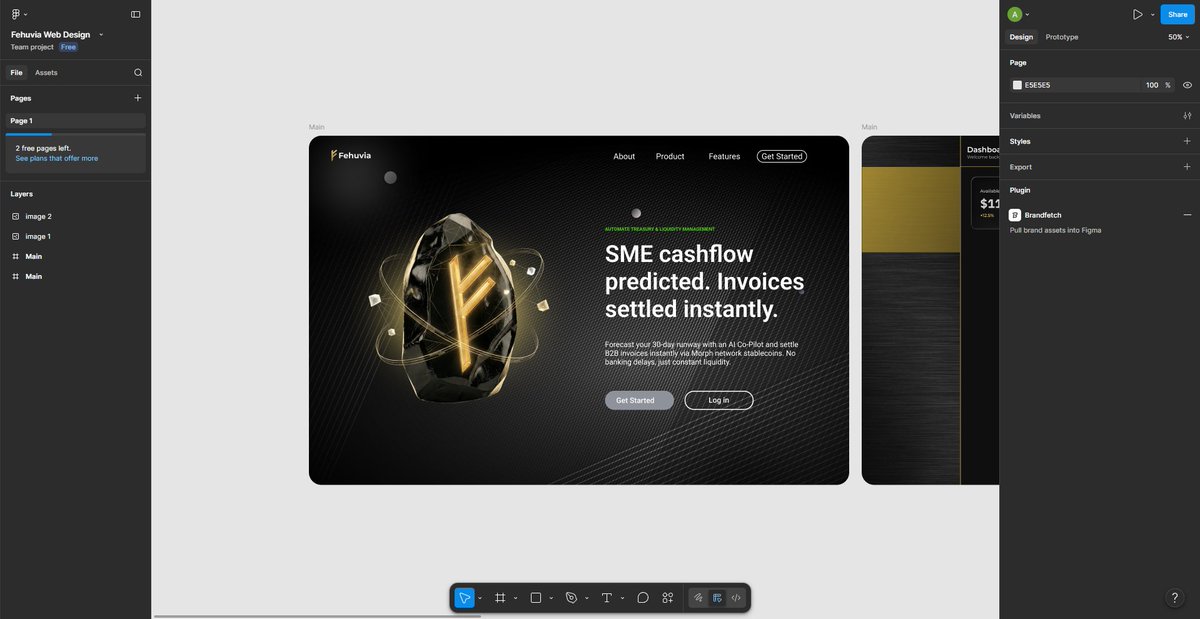 aera0908's tweet photo. 5/19/26. Kicking off the #MorphBuildSprint. We are building Fehuvia to help SMEs automate treasury and settle B2B invoices instantly via stablecoins. Today we finalized our Fehu rune logo and wrapped up the core landing page UI.

#MorphBuildPH https://t.co/Y0u88BKzXs