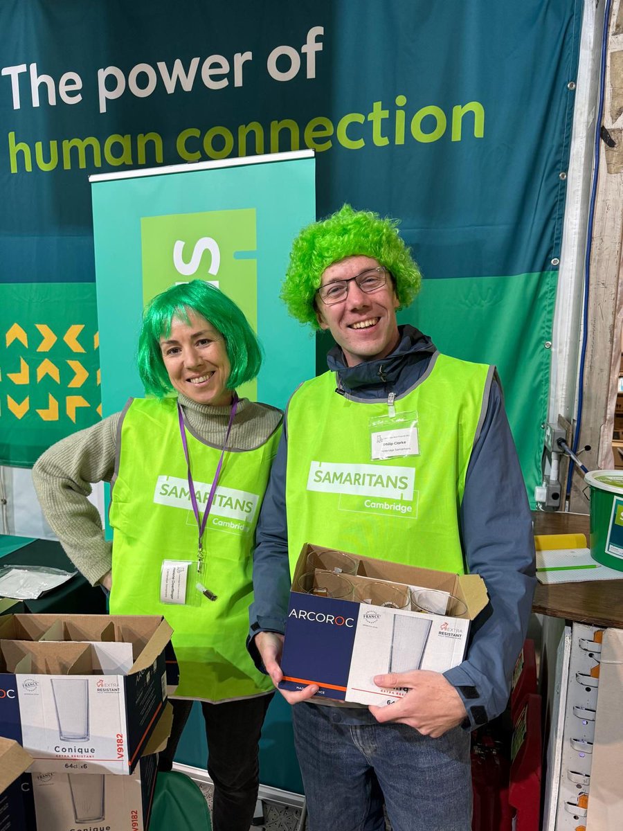 cambeerfest's tweet photo. While you're at #cbf2026💚 look out for our friendly Cambridge @samaritans volunteers around the site. Donating your glass to this year's charity partner, when you leave, raises £4 for Cambridge Samaritans and helps to fund their important work 📞in the local community. https://t.co/H0trgzMFYK