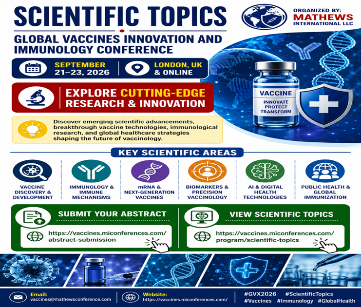 VaccineEvent's tweet photo. 🧬 Scientific Topics at GVX Immunology 2026
Explore cutting-edge sessions on vaccine innovation, immunology, mRNA technologies, precision vaccinology, AI in healthcare, infectious diseases &amp; global immunization.
📅 Sept 21–23, 2026 | London &amp; Online
🔗https://t.co/wdT8Rme6SA https://t.co/8Vp9PMU0LJ