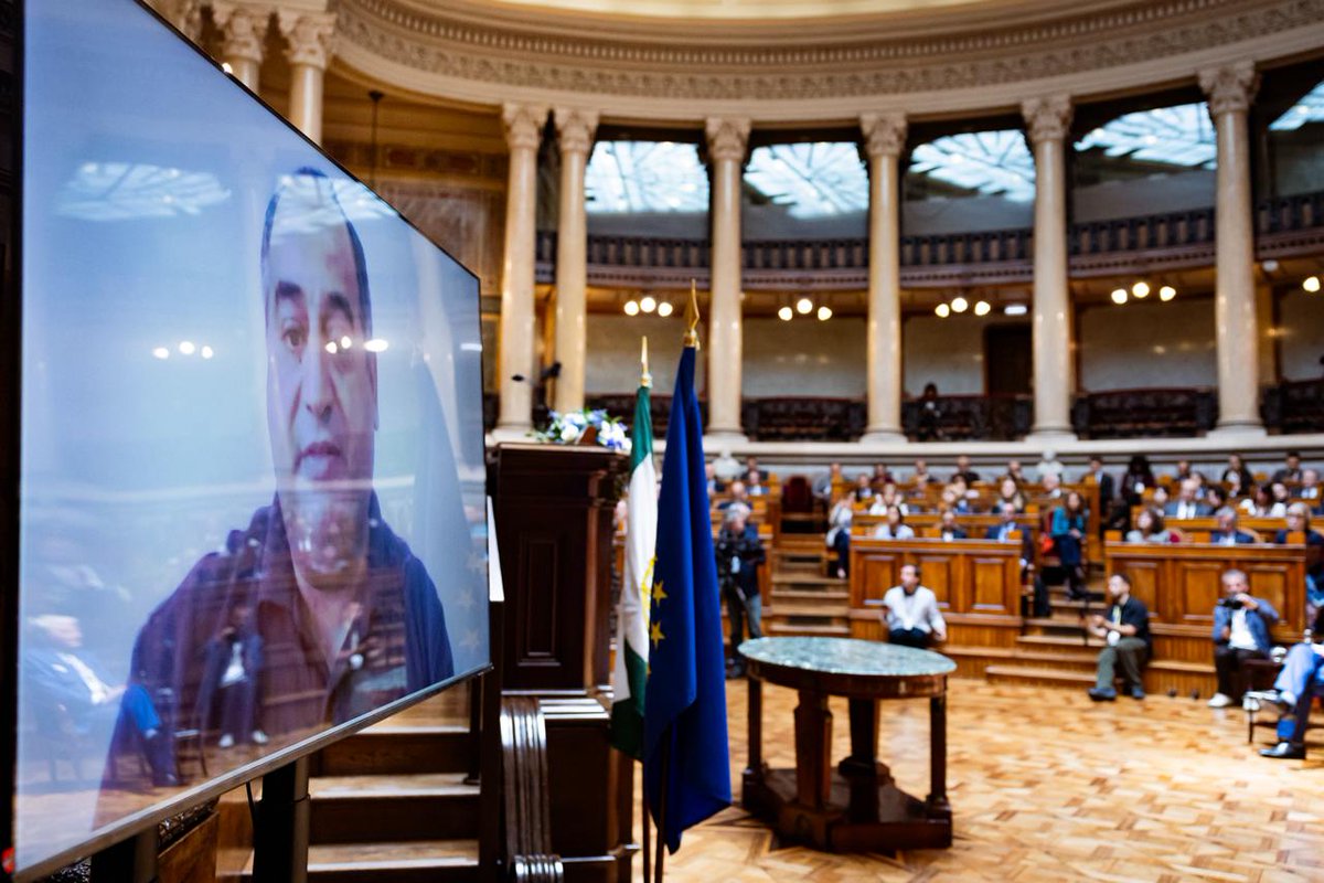 NSCentre's tweet photo. Mr Abou Jamous: 
To inform is to resist erasure.
To film is to preserve memory.
To bear witness is to defend human dignity. #NorthSouthPrize https://t.co/29OYQ5Emqb