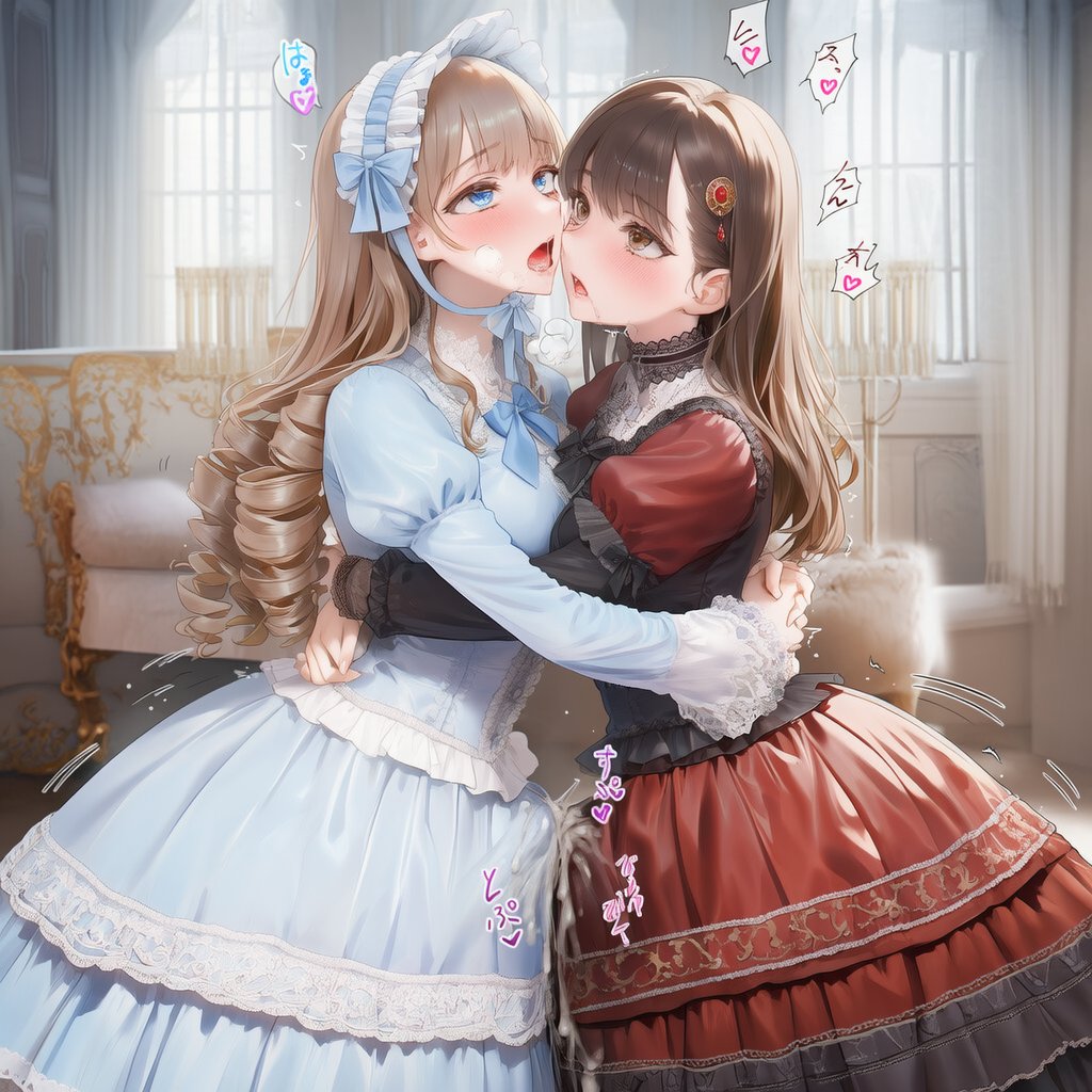 AutomataRio's tweet photo. 過去作紹介✨「ふたなりロリィタさんの完全着衣交尾」💖
見目麗しいふたなりロリィタさんたちが、美しく可憐で豪奢なロリィタドレスを完全着衣のまま💖スカートの中で反り返ってしまったお互いのオスチンポをロリ服ごしにいたわりあうCG集✨ https://t.co/znOMeaT4qh