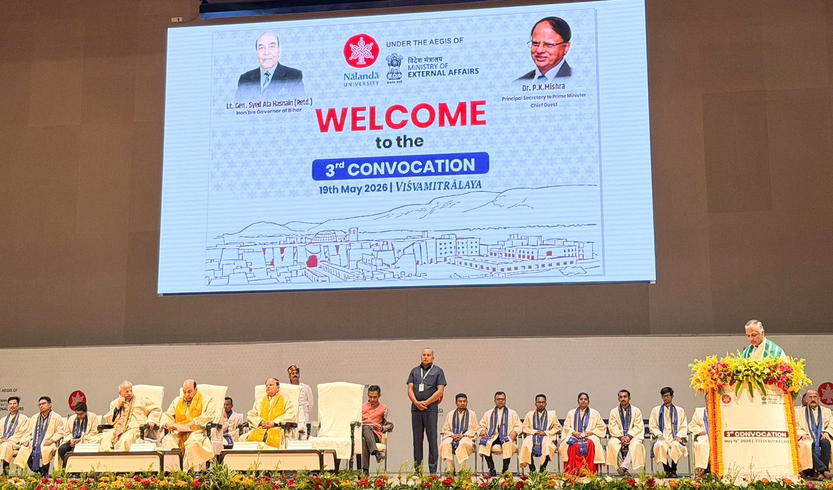 nalanda_univ's tweet photo. “Nalanda is not just a university, but a spirit.” - Professor Sachin Chaturvedi, Vice Chancellor, Nalanda University, during the Third Convocation.

Reflecting on Nalanda’s journey from revival to global relevance, he emphasized the University’s commitment towards sharper academic engagement, global partnerships, AI and policy studies, community connect, and the revival of non-Western intellectual traditions rooted in dialogue, sustainability, and civilizational wisdom. 🌏✨

#NalandaUniversity #ThirdConvocation #NalandaSpirit 

@Sachin_Chat