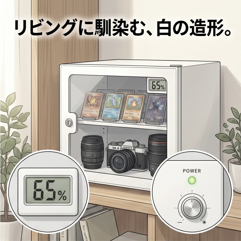 aino_smart's tweet photo. 雨の日に、お気に入りのレアカードが湿気で曲がるあの絶望。
大切なコレクションの美しさを守るために🌿

Re:CLEANの防湿庫は、無骨な黒ではなく白と木目の洗練された佇まい。
部屋にもスッと馴染んで、家事や仕事のノイズを消してくれそうです。

詳細はリプ欄へ ▽

#PR #ReCLEAN #トレーディングカード #推し活

（ 🌿 イラストはイメージです ）