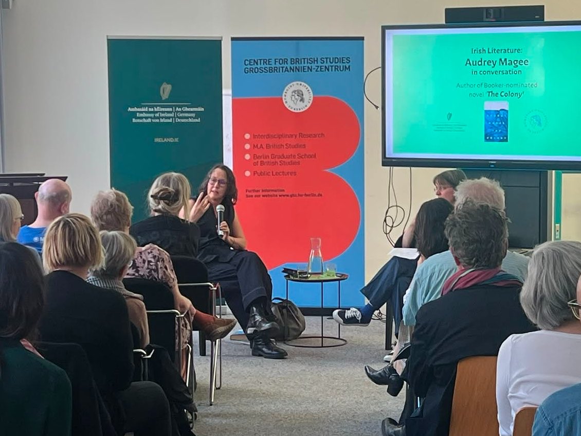 irlembberlin's tweet photo. Irish author Audrey Magee began her Embassy-supported tour of Germany with a sold-out event at Berlin’s @HumboldtUni last night. 📖

⭐Audrey continues to Mainz with @IRLinFrankfurt today:
https://t.co/VG0Pl2ZpNA
⭐ Munich with @IRLinMunich on Wednesday: https://t.co/F8cUd2HzEV https://t.co/CGvpVd5EIf