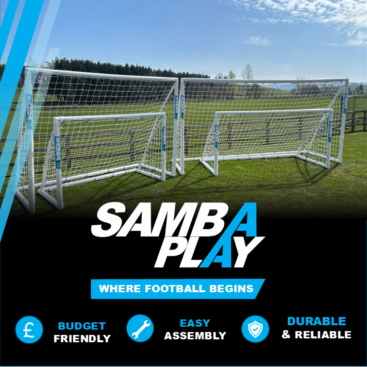 SambaSports's tweet photo. School holidays are nearly here... ⚽️ ☀️  

Get your Samba Play goals ordered now and be ready for all-day kickabouts this summer 👀 

https://t.co/E6KRUeJqyf 

#SambaPlay https://t.co/5HsScdJJ8S