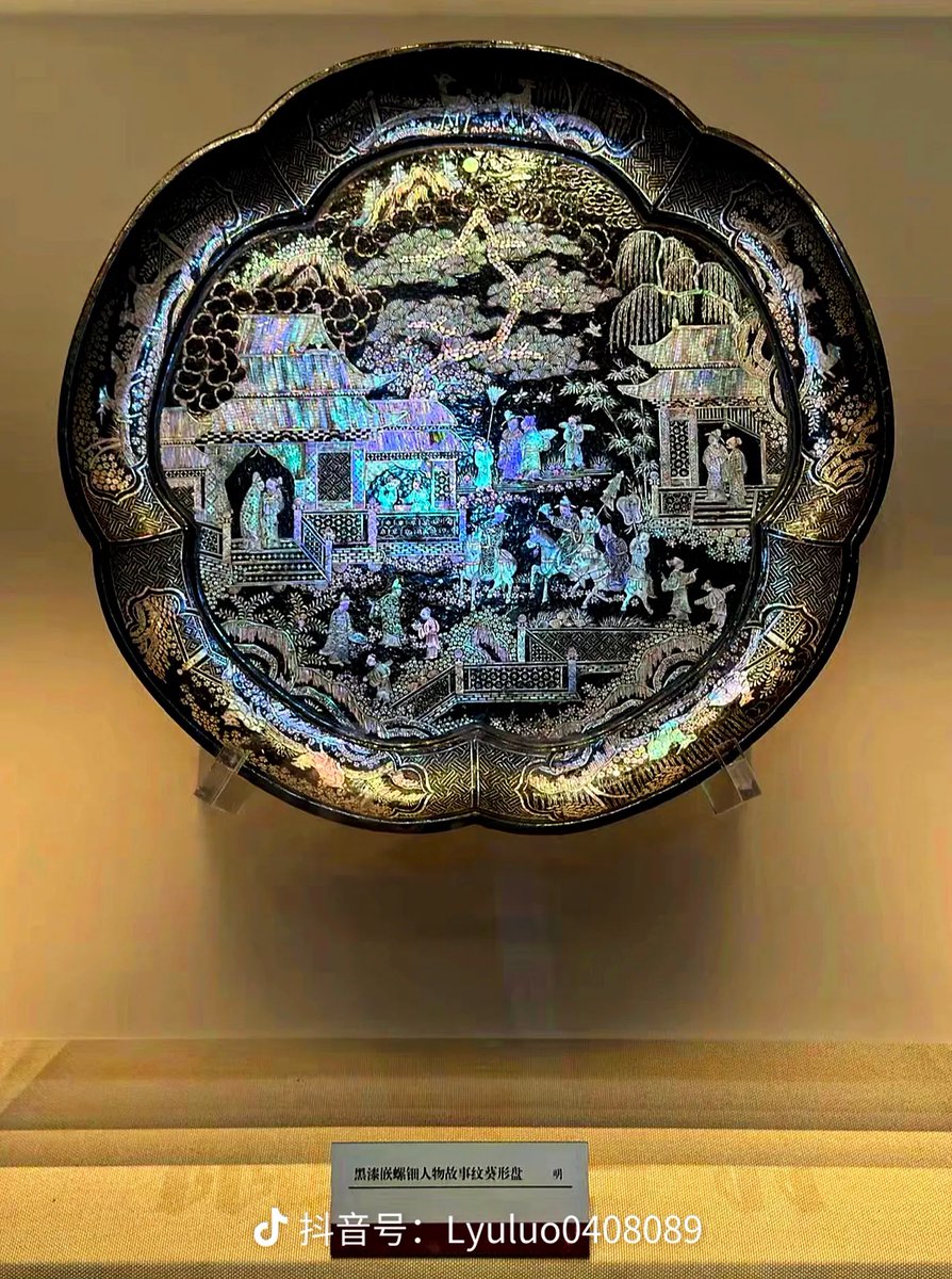 中国風 ，螺鈿細工，貝殻，四つのパネル，螺鈿細工，漆工，壁飾り，古美術品 ，漆芸 光りきらめく幻想的な東洋のロマン、螺鈿細工。貝殻の天然の輝きを極め