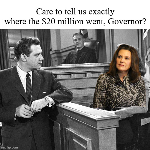FarmBoyJeff1's tweet photo. If you remember the Perry Mason shows, you'll consider that Gretchen Whitmer would start out as a lying witness, and then Perry would catch her in that final moment of truth.

That blank stare you get when you know you've been had. https://t.co/J63uMPaM46
