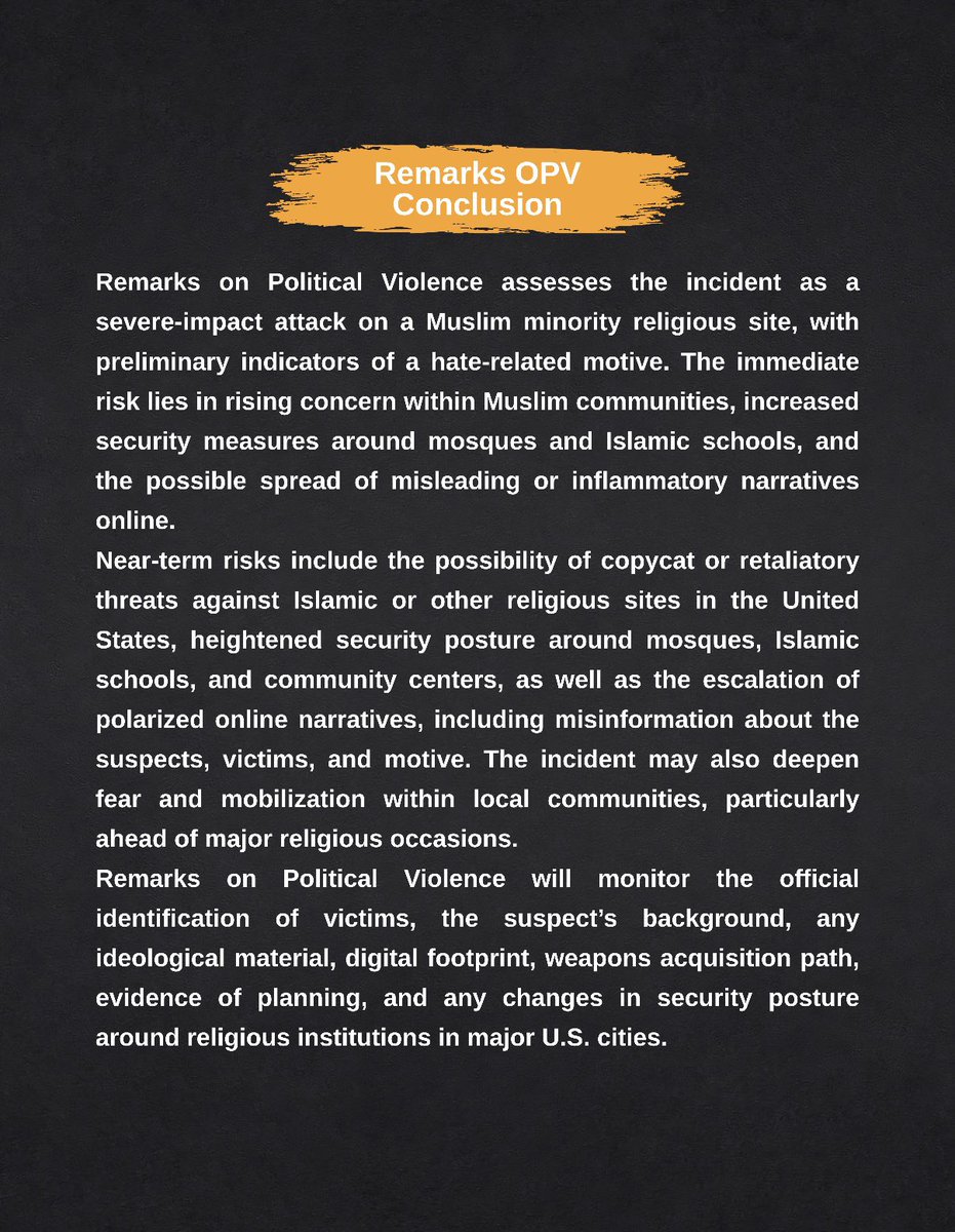 RemarksOPV's tweet photo. San Diego Mosque Shooting: A targeted attack on a Muslim community raises urgent concerns over hate-crime violence, mosque security, and the protection of religious minority spaces in the United States.

#SanDiegoMosque
 #MosqueShooting
 #SanDiegoShooting
#SanDiego 
 #HateCrime https://t.co/prMkwK4tIv
