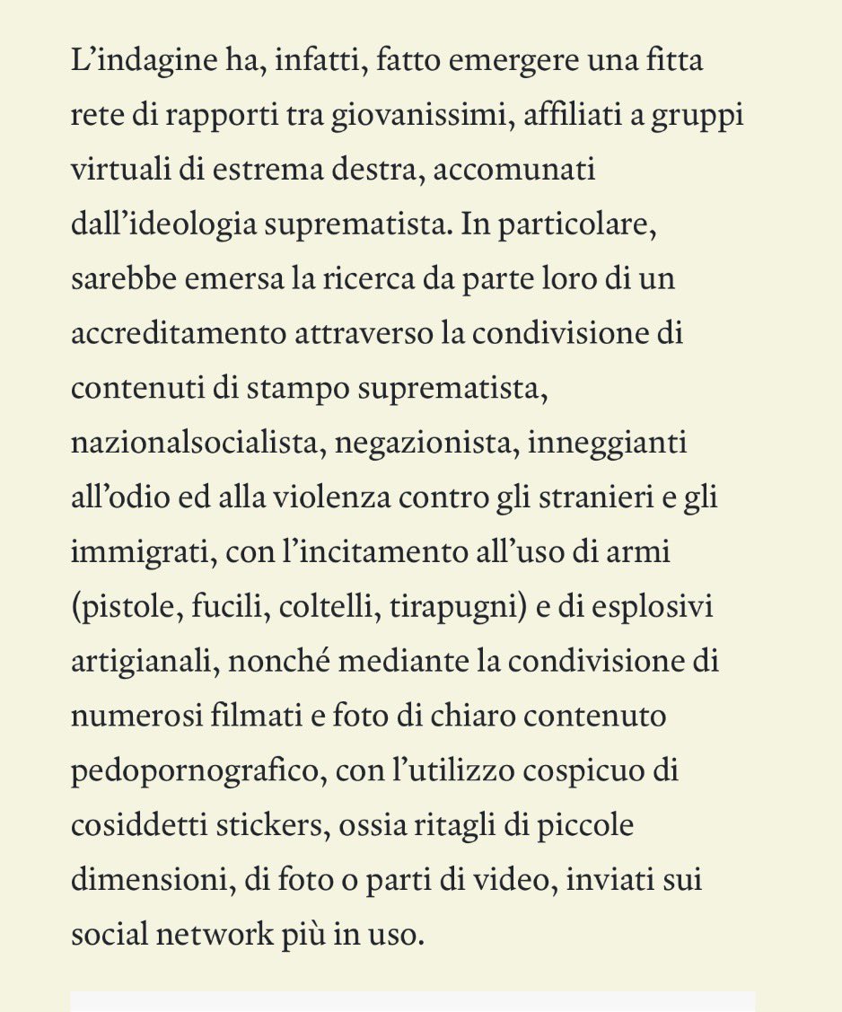Frances99687883's tweet photo. Detenzione illegale di armi,diffusione di materiale pedopornografico,apologia di nazismo e fascismo,propaganda d’odio razziale,islamofobico e di genere. Che facciamo con la cittadinanza di questi giovanissimi suprematisti,#Salvini? #Siena #Format18 https://t.co/lRRF11ntAs