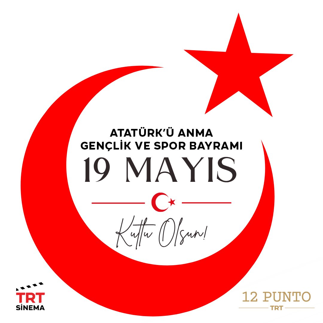 trtsinema's tweet photo. #19Mayıs Atatürk’ü Anma, Gençlik ve Spor Bayramımız kutlu olsun.

#TRTSinema #TRT12Punto https://t.co/sYBx8AUisr
