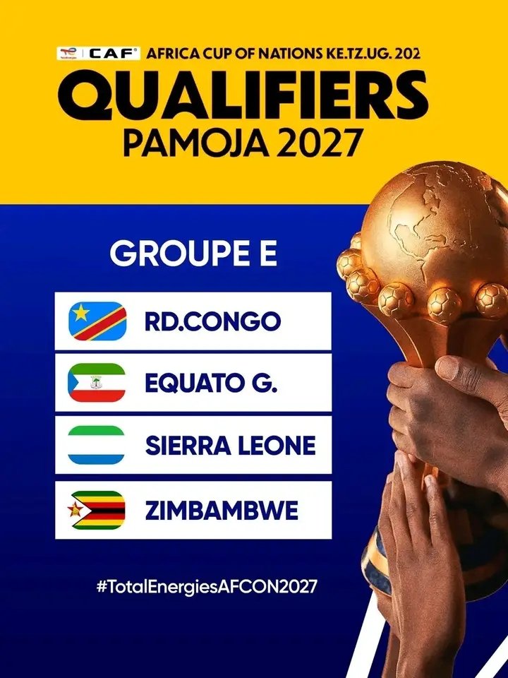UFCongo's tweet photo. #CAN2026: la #RDC logée dans le groupe E! @UFCongo Avec @fecofa_kinshasa, @FecofaRdc, @EVENTSRDCCOM, @mbotecd, @Bakambu17 https://t.co/3XekgkmSnj
