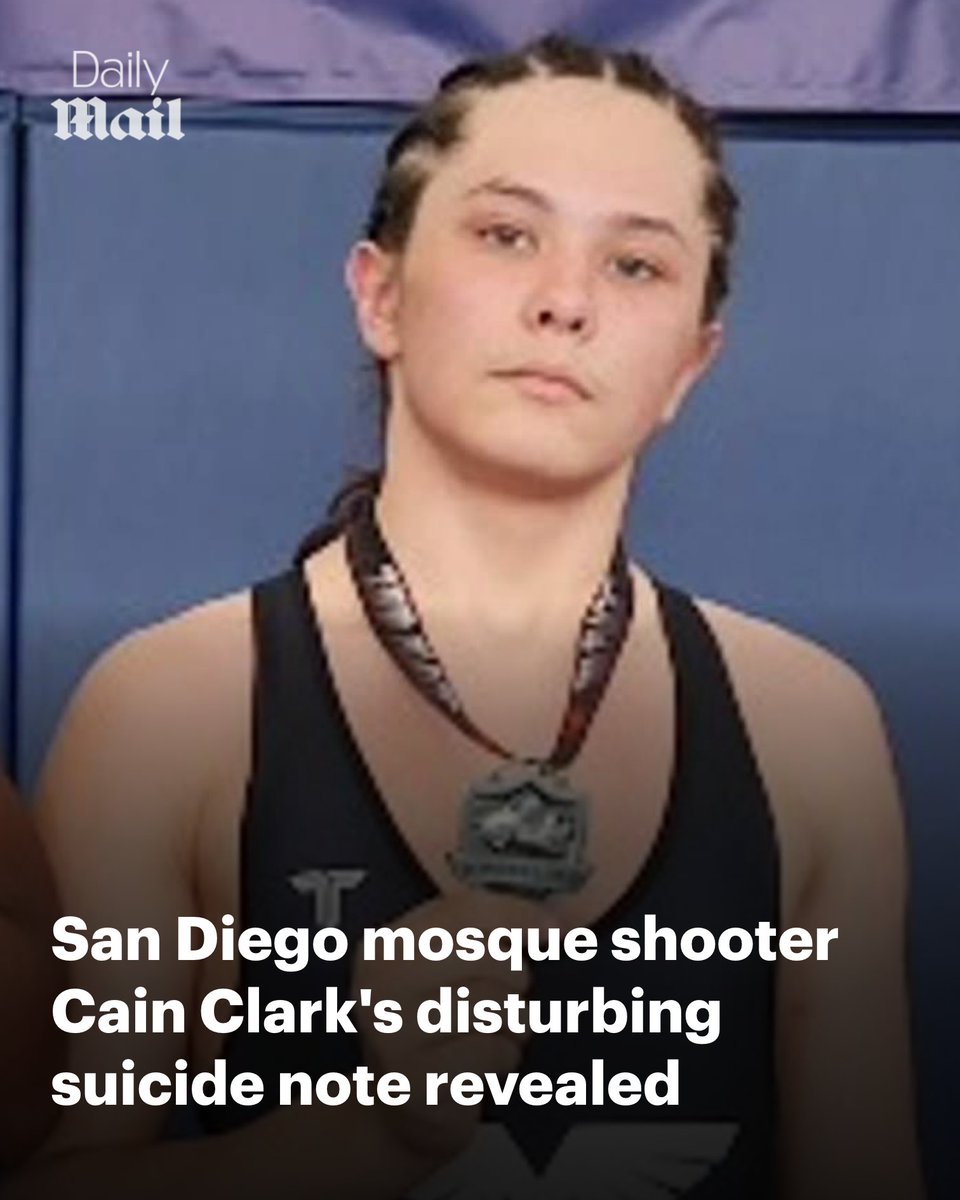 Cain Note San Diego mosque shooter Cain Clark left a hate-filled suicide note ...