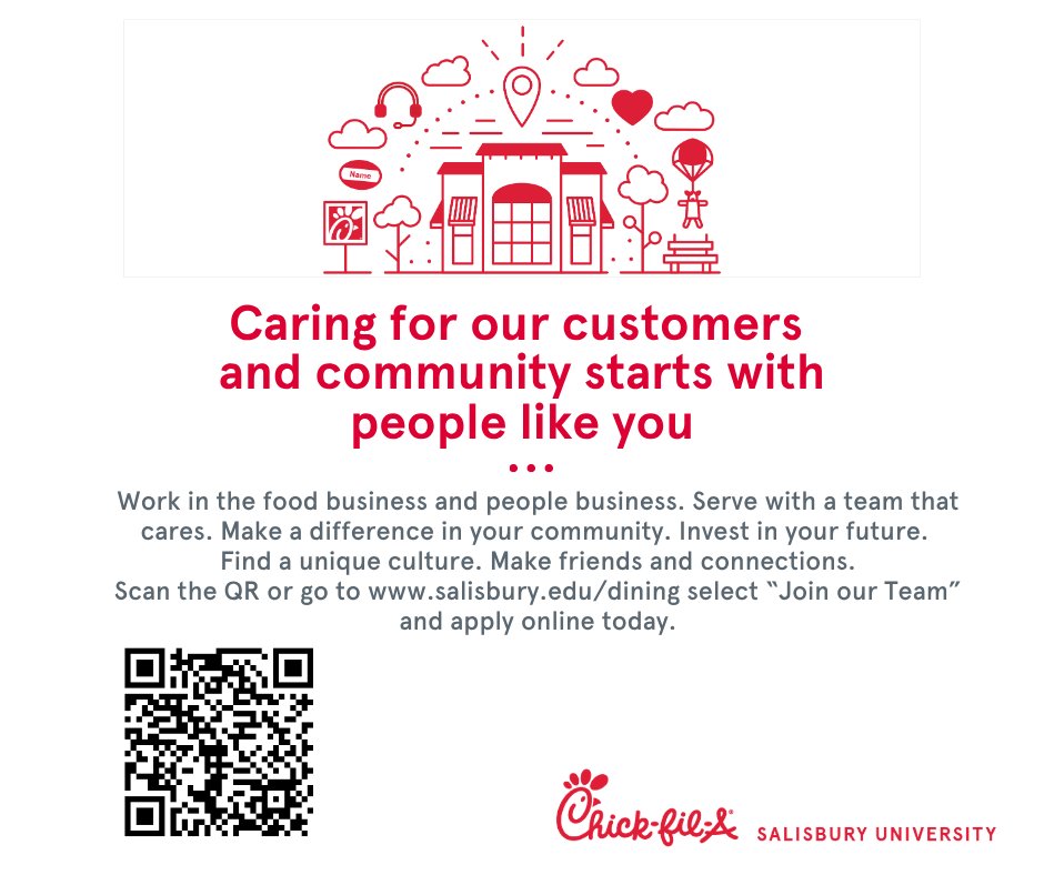 DiningSU's tweet photo. Apply &amp; interview NOW while you’re still on campus 🎉

Chick-fil-A &amp; several other Dining Services locations are hiring for Fall 2026! Flexible schedules, meal perks &amp; a great team ❤️💛

📲 Scan the QR code or apply online today!

#SUDining #NowHiring #CampusJobs https://t.co/PmIsiBQh2e