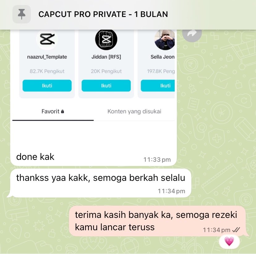 mesapprem's tweet photo. capcut pro ready durasi 7 hari &amp; 1 bulan muraah bergaransi 💗🫰🏻 https://t.co/Qom252hKfA