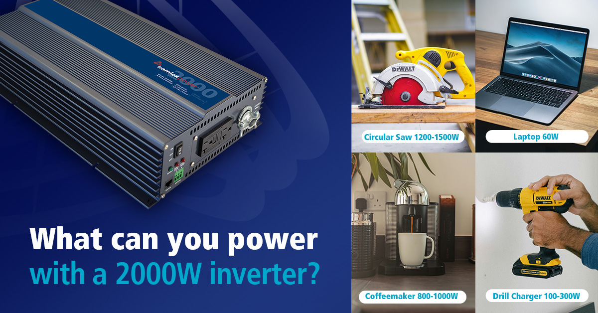 SamlexAmerica's tweet photo. What can a 2000W inverter power?
🔌 Laptop (60W) + router (15W)
☕ Coffee maker (800–1000W)
🍽️ Microwave (1000–1200W)
🔧 Circular saw (1200–1500W)
❄️ Fridge (50–150W)

💡 Mix small loads, or run one big one.

#SamlexAmerica #MobilePower #OffGrid #WorkTruck https://t.co/bnS8MqigXl