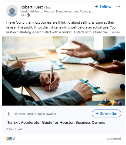fuestklein's tweet photo. Your exit strategy does not start when you hire a broker. It starts years earlier with tax planning, retirement strategy, and personal wealth accumulation while the business is still under your control.
Sell well, but plan earlier. https://t.co/ObpyfTc6VU