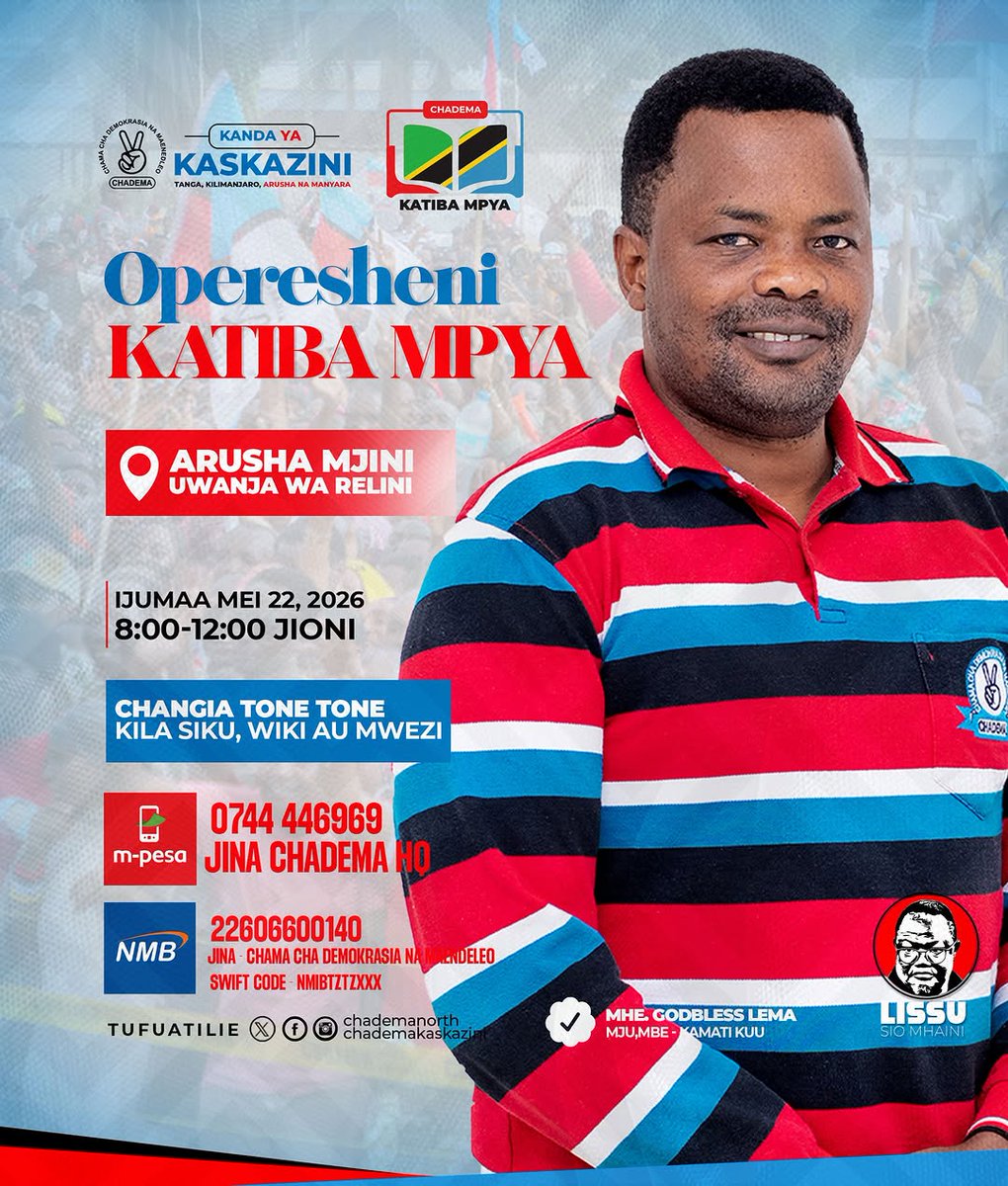 Blesaingthomas's tweet photo. Arusha Mpoooooooo 
#KatibaMpya 
#FreeTunduLissu https://t.co/BkoaVucWTc