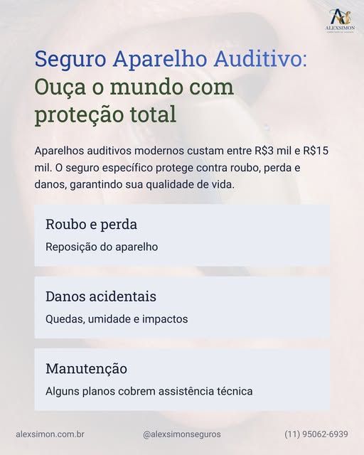AlexsimonSeg's tweet photo. Sua conexão com o mundo merece proteção total. O seguro para aparelhos auditivos cobre roubo, furto qualificado e danos acidentais, garantindo que sua audição e qualidade de vida nunca sejam prejudicadas por incidentes inesperados.
#SaudeAuditiva #AparelhoAuditivo https://t.co/PJN4yiahVH
