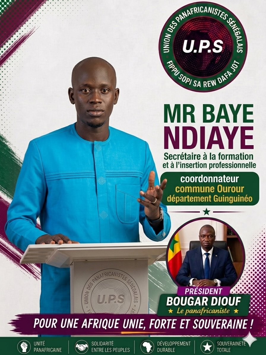 synapse622's tweet photo. Chers membres de l’Union des Panafricanistes Sénégalais (UPS), votre engagement, votre loyauté et votre foi en l’unité africaine sont la force de notre combat ; ensemble, nous continuerons à bâtir une Afrique digne, souveraine et unie pour les générations futures. https://t.co/jyMdFHpu9X