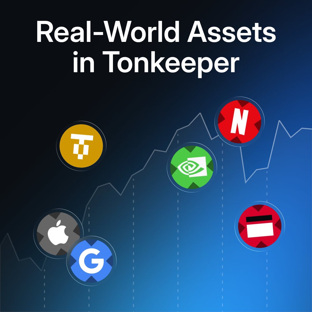 tonkeeper's tweet photo. 💎 Real-World Assets in Tonkeeper

RWAs are tokenized versions of real assets like stocks, ETFs, and gold — available in the new Trade tab in Tonkeeper.

The market just hit $34.5B in May 2026, according to the latest data from @RWA_xyz
