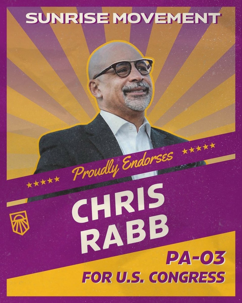 sunrisemvmt's tweet photo. It's Election Day in Philly!

PA-03 deserves a leader who will take on billionaires and deliver transformative change. Chris Rabb has spent his career taking on corporate greed and fighting for climate justice. 

Vote @chrisrabb for Congress. https://t.co/3Uo3ztQT7A