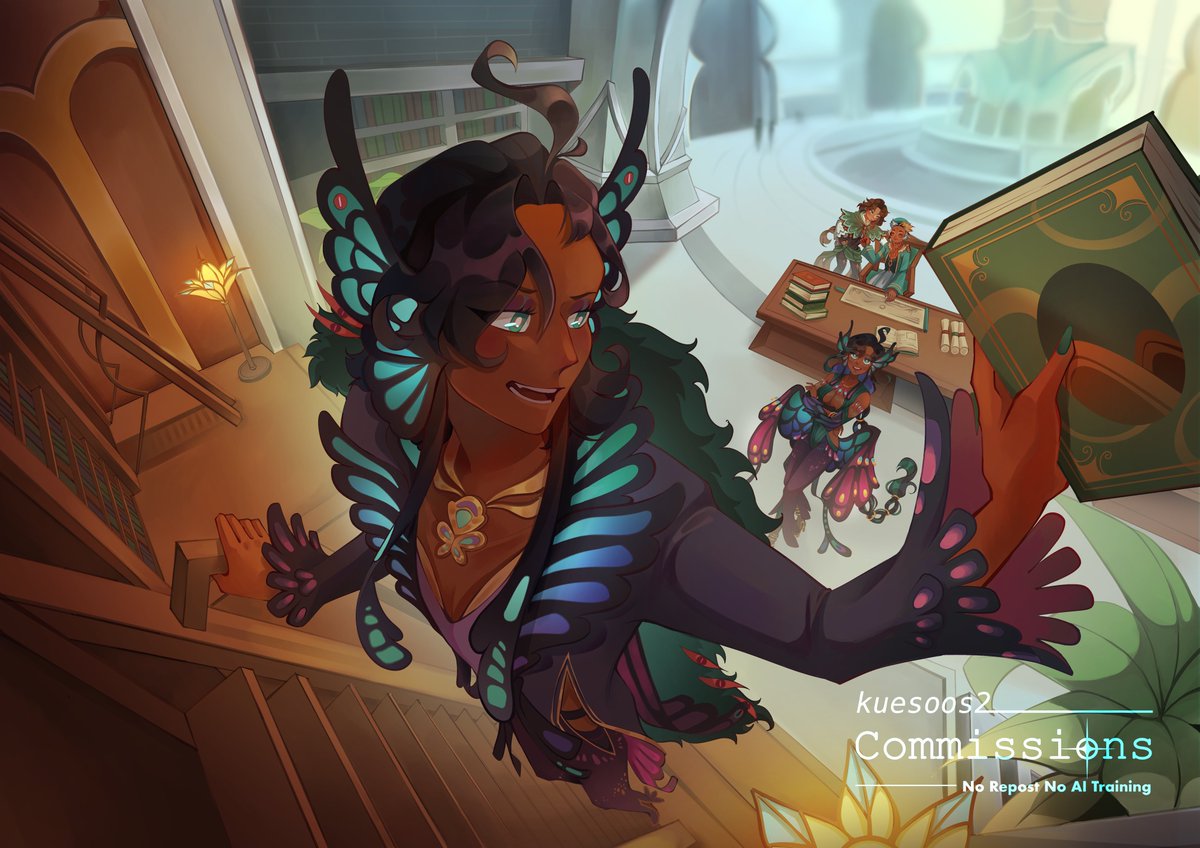 kuesoos2's tweet photo. Illustration Commission for the wonderful @grimgnostic !!! Had so much fun with the composition for this one hehe 🧡 https://t.co/gsYPeeJreA