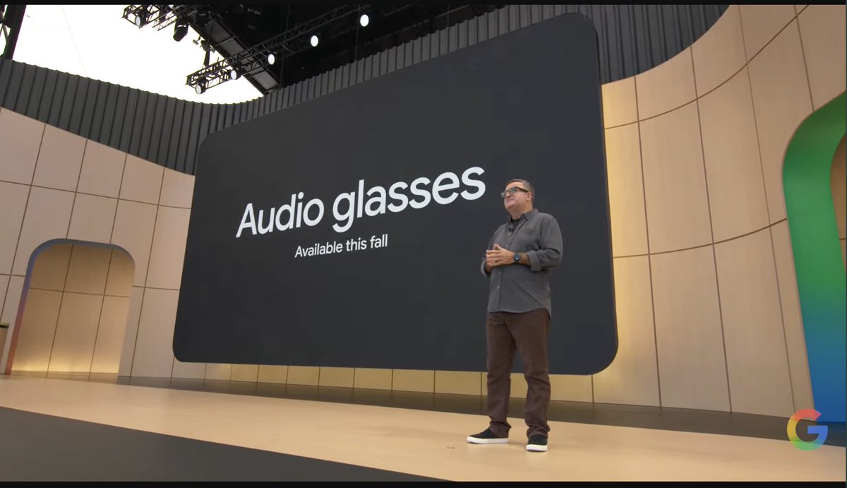 stufflistings's tweet photo. Wow. Google's first Audio Glasses will arrive this fall.
#GoogleIO https://t.co/C9LBHiR8XP