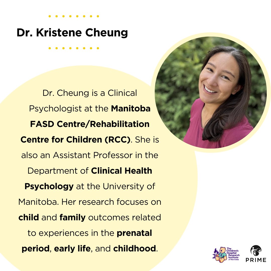 PRIME_Theme's tweet photo. Introducing PRIME Academic, Dr. Kristene Cheung. Swipe to read more on Dr. Cheung's research!💫
#PRIMETheme #PRIMEAcademic #FASD https://t.co/7iD9lgwyDs